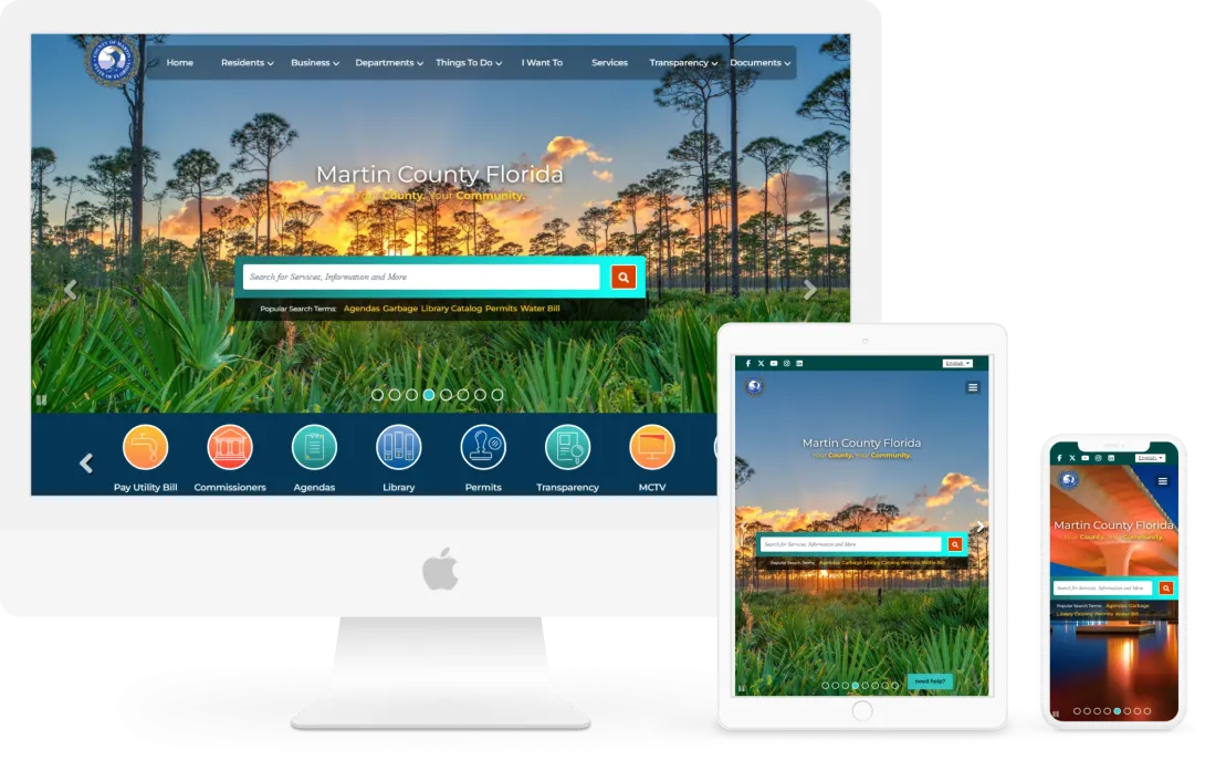 Martin County, Florida website on gadgets