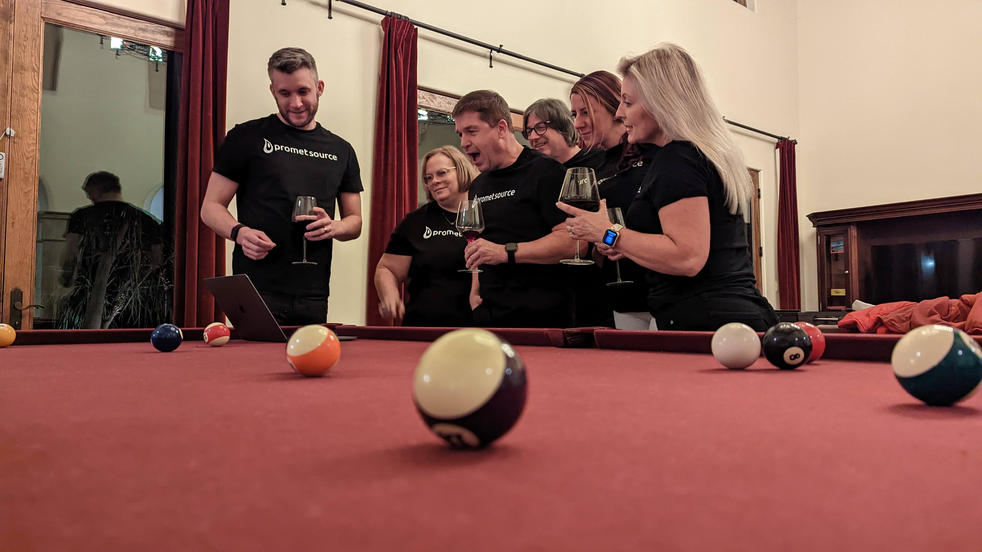 Promet directors playing billiards