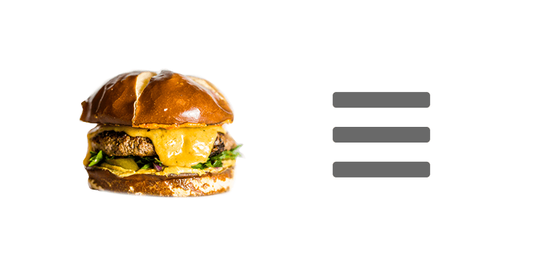 Actual hamburger on the left. A web hamburger icon on the right.