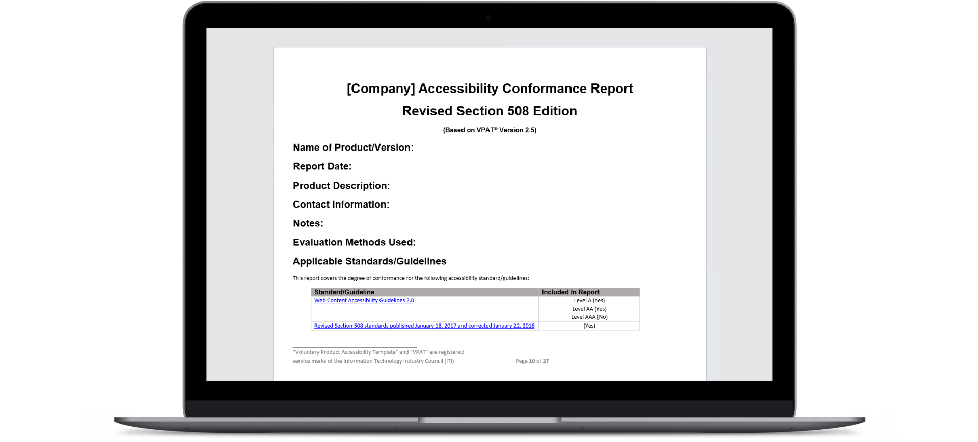 Accessibility conformance report revised section 508 edition