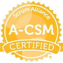 Advanced Certified ScrumMaster Badge (yellow and shiny)