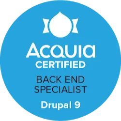 blue back end badge from Acquia