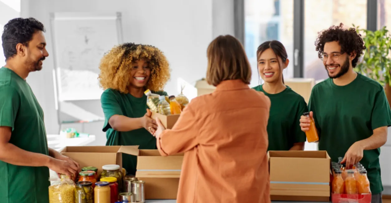 woman donating goods