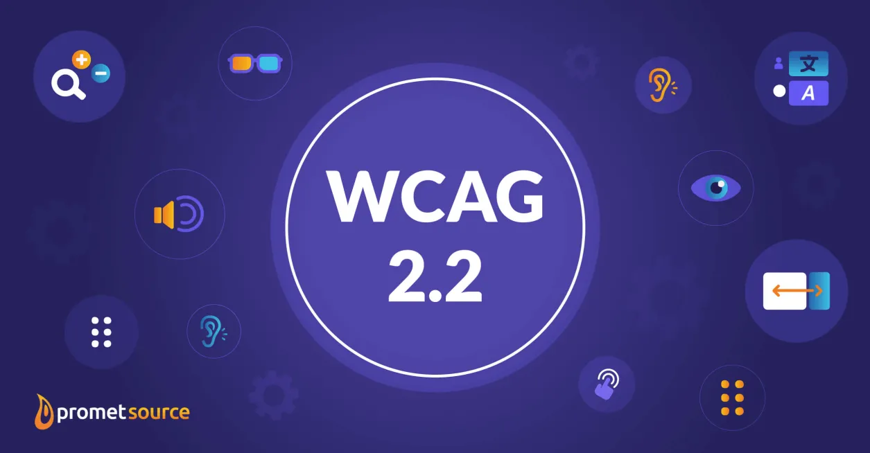 WCAG 2.2 on a purple background