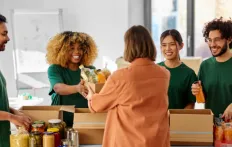 woman donating goods