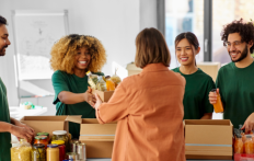 woman donating goods