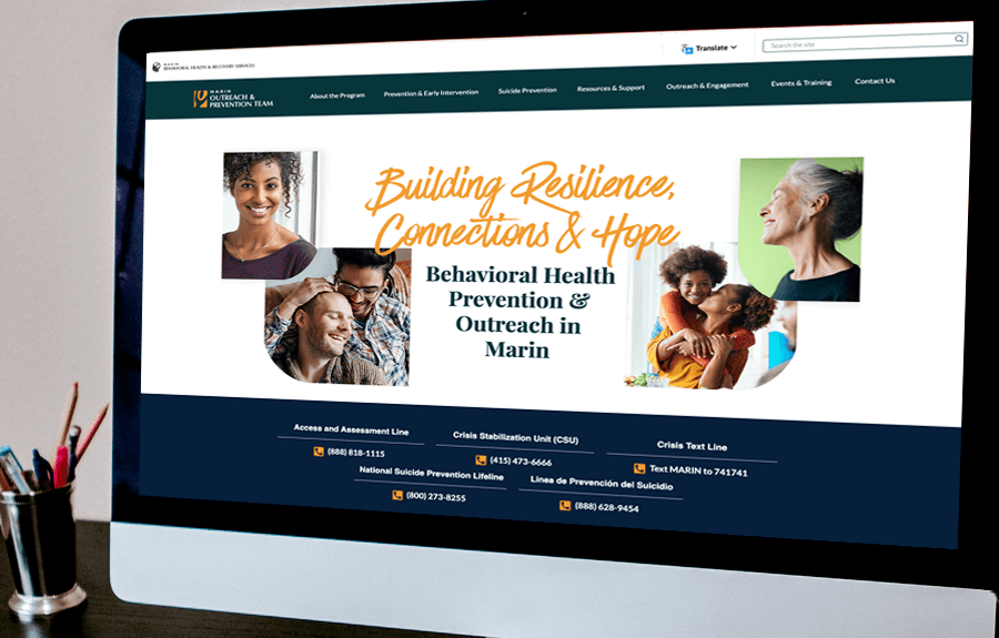 Marin County Behavioral Health and Recovery Services website