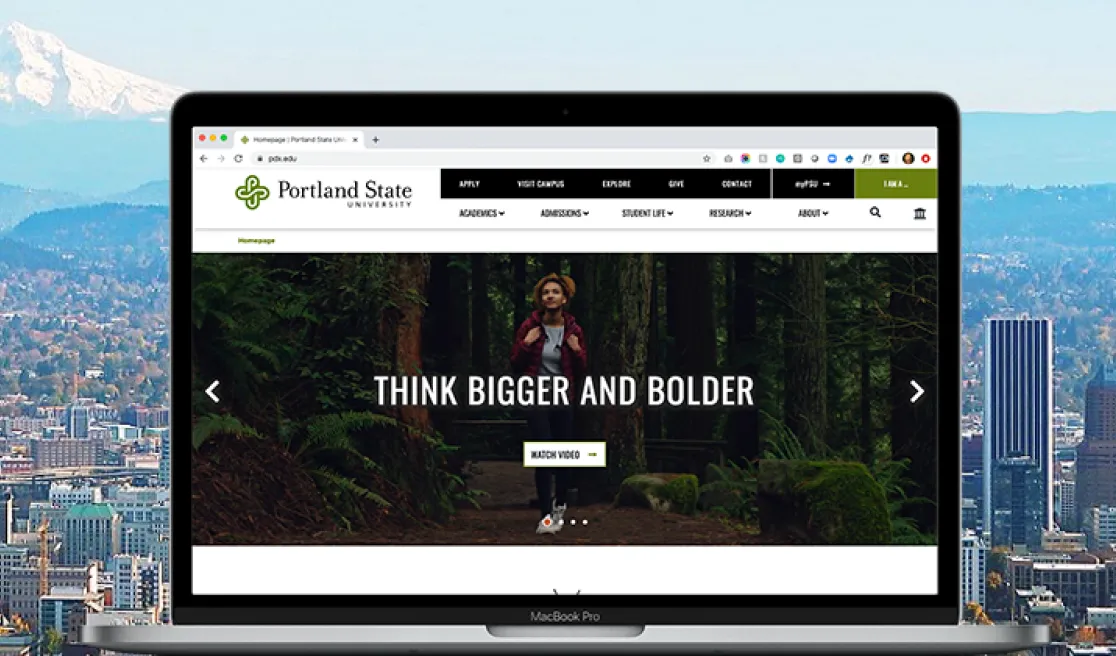 Portland State University website cover