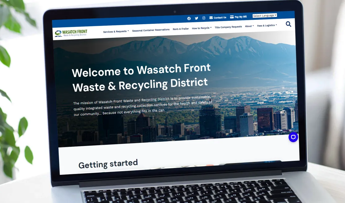 Wasatch Front Waste & Recycling District website cover