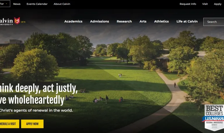 Calvin University homepage