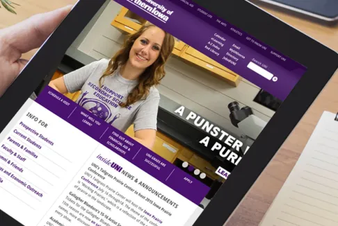 University of Northern Iowa website cover