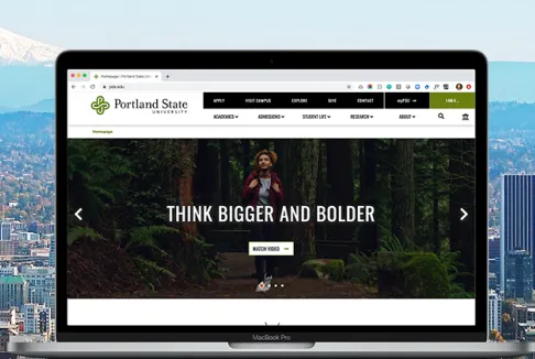 Portland State University website cover