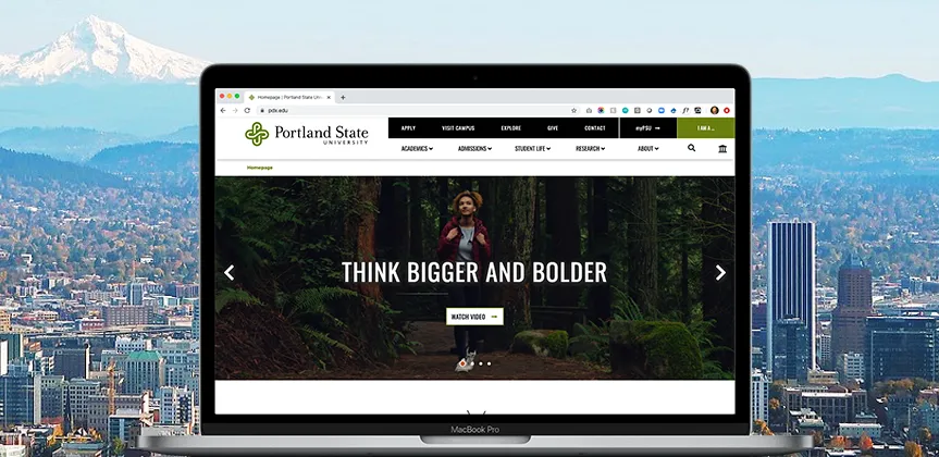 Portland State University website cover