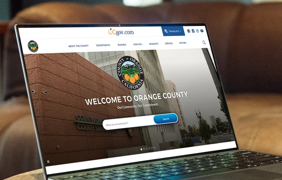 Orange County, California website cover