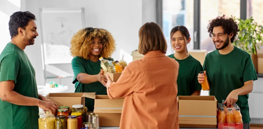 woman donating goods