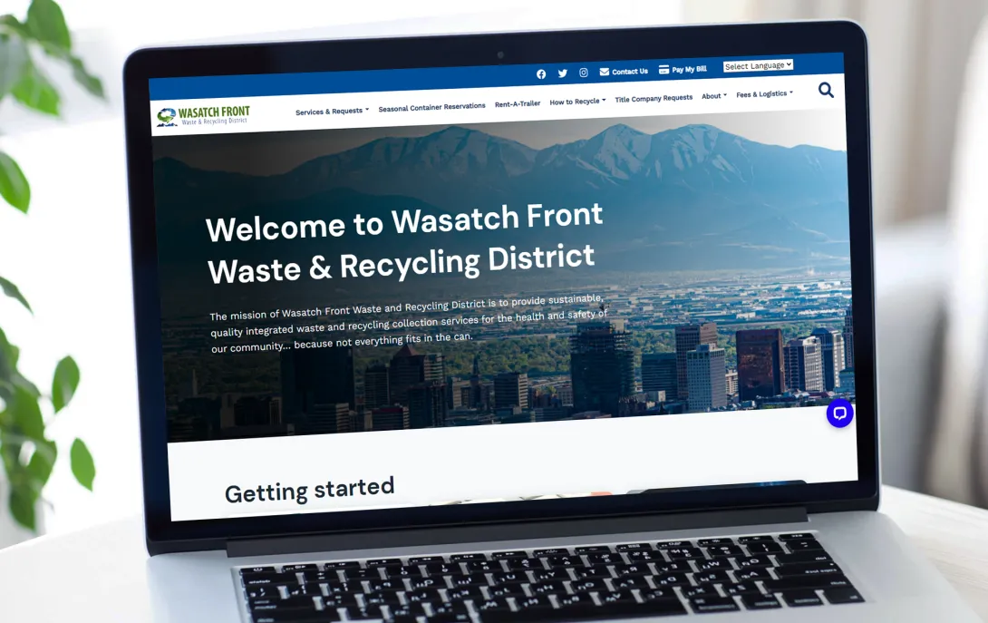 Wasatch Front Waste & Recycling District website cover