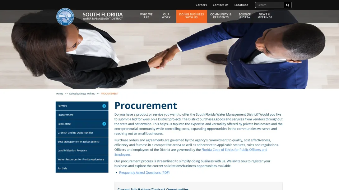 South Florida Water Management District procurement