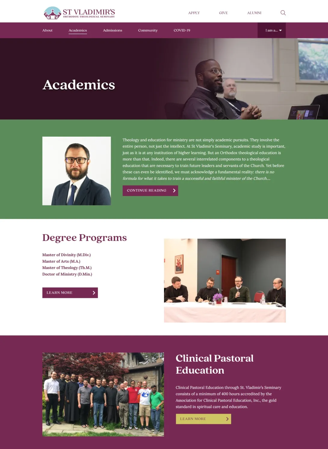 St. Vladimir’s Orthodox Theological Seminary academics page