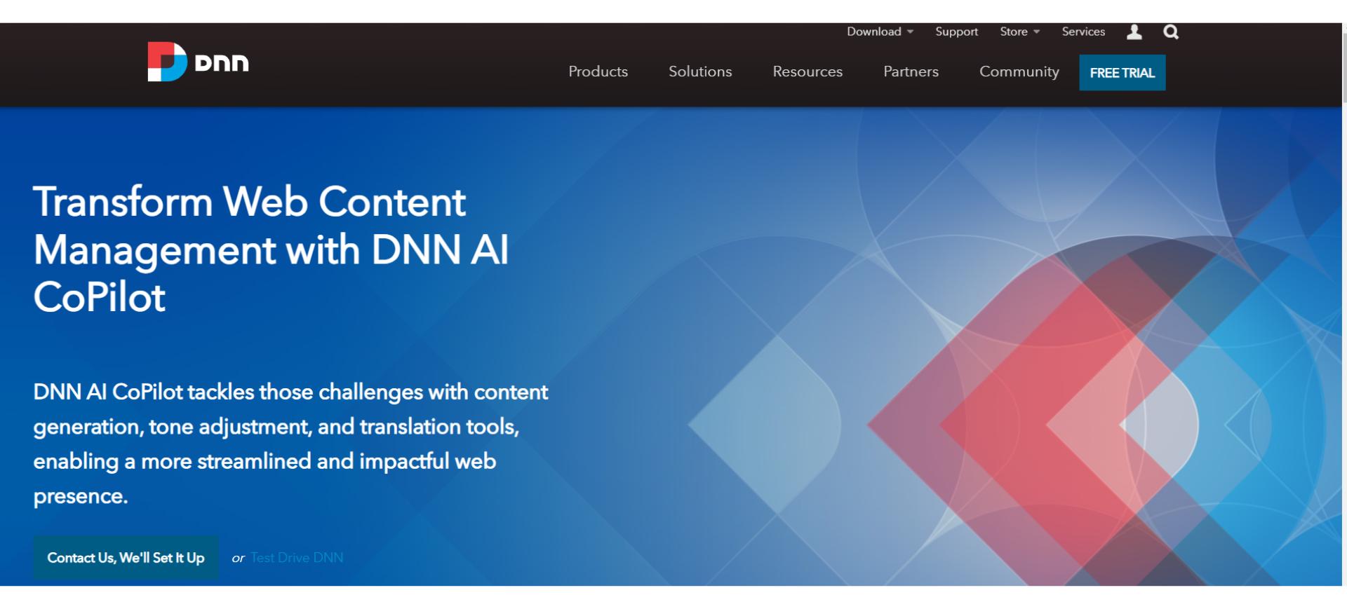 DNN CMS homepage