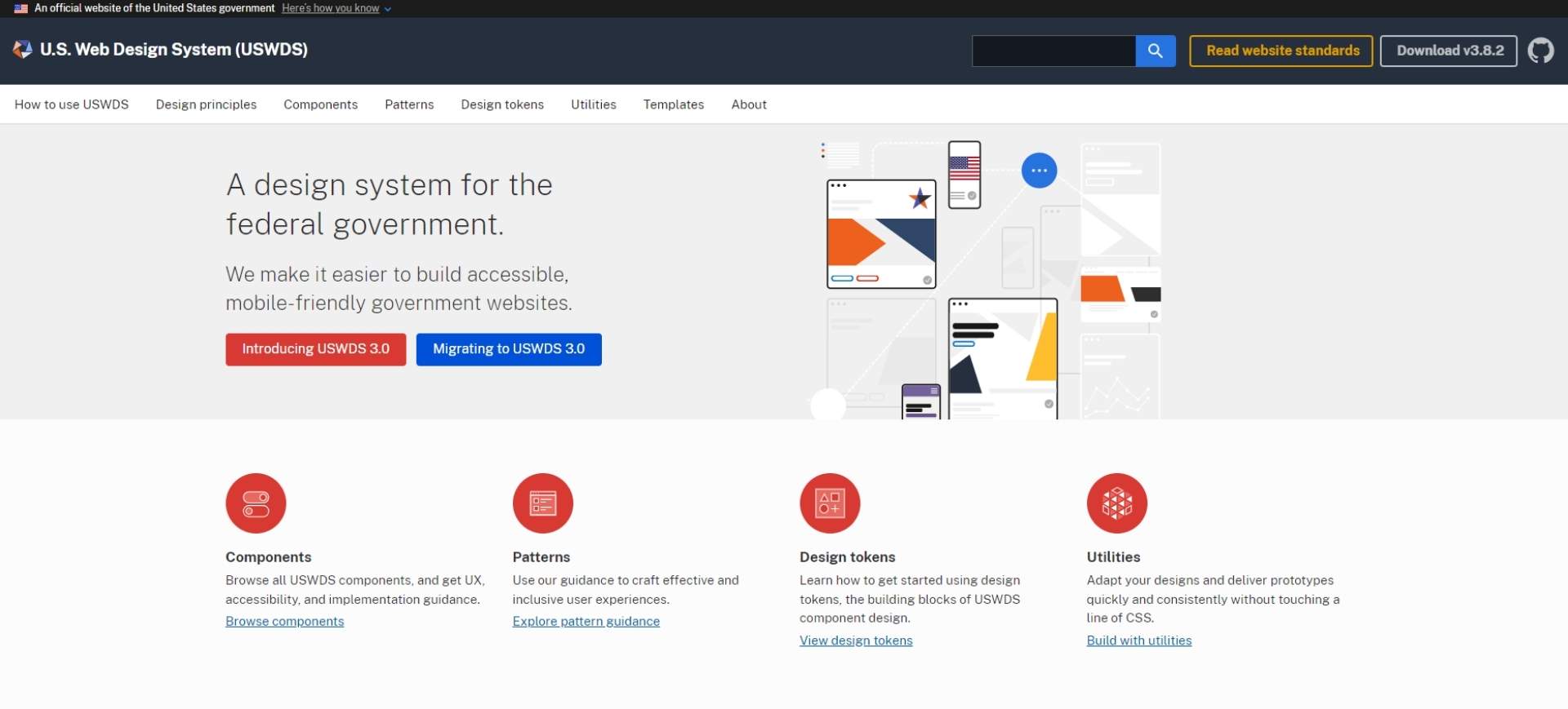 US Web Design System homepage