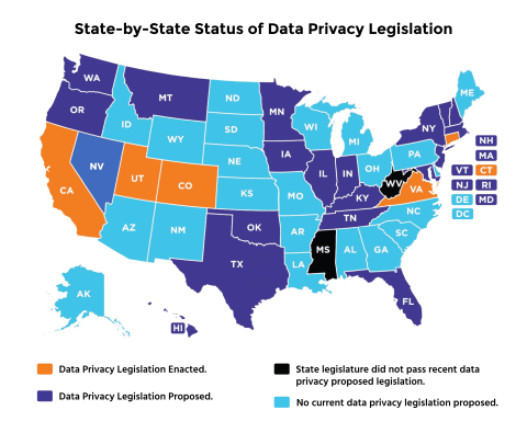 State-by-state Status of Data Privacy Legislation